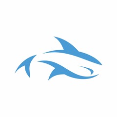Shark fish logo design template vector illustration 