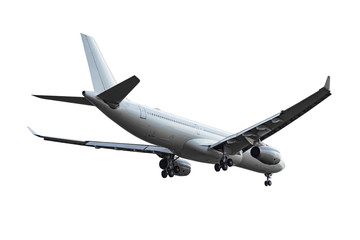 Passenger plane isolated on white background.