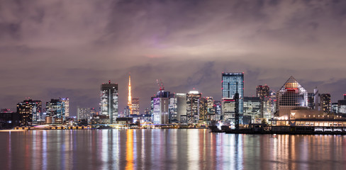 (東京都-風景パノラマ)東京ベイエリアの夜景５