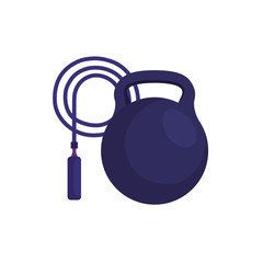 rope jump with dumbbell isolated icon vector illustration design