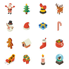 Christmas Isometric Elements Illustration
