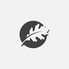 Green leaf ecology nature element vector icon, Leaf Icon, green oak leaf ecology nature element vector