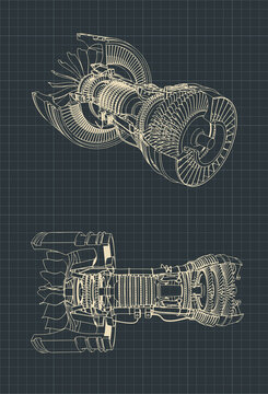 Turbofan Jet Engine Blueprint