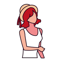 young woman on white background