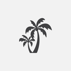 Fototapeta na wymiar Palm tree silhouette icon vector, Palm tree vector illustration, coconut tree icon vector illustration, simple flat vector illustration