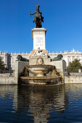Fototapeta na wymiar Monument to Felipe IV Madrid, Spain