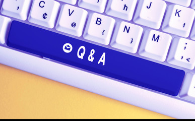 Word writing text Q And A. Business photo showcasing a period of time or an occasion when someone...
