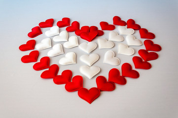 Heart made of hearts. Valentine's Day.