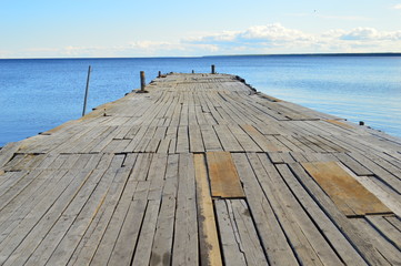 wooden pier on the lake