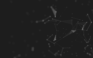 Abstract background. Molecules technology with polygonal shapes, connecting dots and lines....