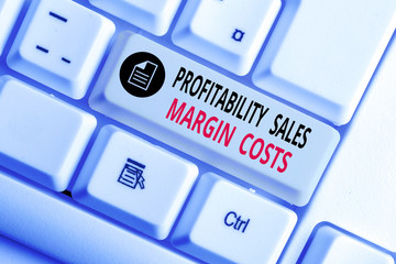 Handwriting text writing Profitability Sales Margin Costs. Conceptual photo Business incomes...