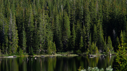 Fototapeta na wymiar A tranquil mointain lake landscape