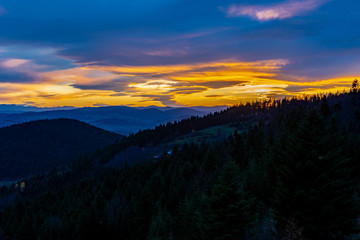 Obraz premium Golden Polish Autumn with over looking at Tatra Mountains Poland, October 2019