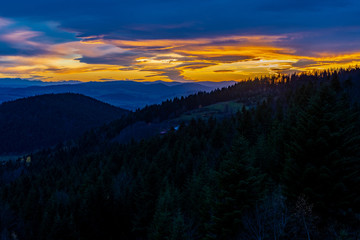 Sunset in the mountains
