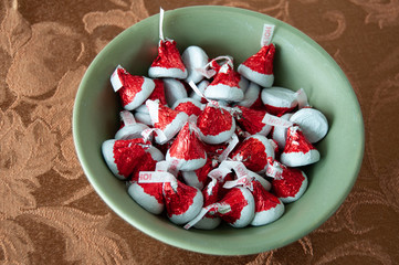 A bowl of Christmas Candy