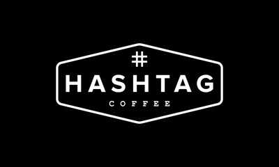 hashtag coffee logo design template