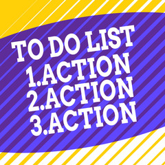 Conceptual hand writing showing To Do List 1Action 2Action 3Action. Concept meaning putting day priorities in order Square rectangle paper sheet load with full of pattern theme