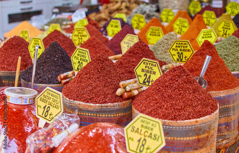 Wall mural turkey, spice bazaar, turkish spices for sale