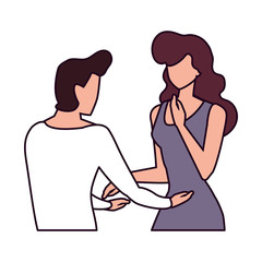Fototapeta premium couple in love, man and woman showing affection