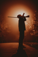 silhouette of man in the streets