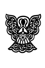 Angel silhouette isolated on white