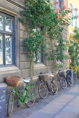 Fototapeta na wymiar bikes on the street in denmark