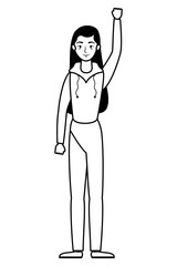 young woman avatar character icon