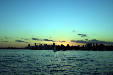 Sunset over Miami,Florida