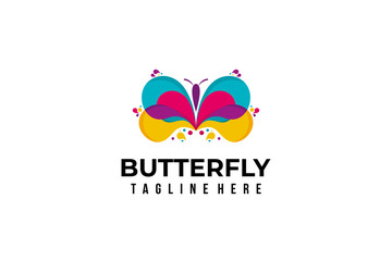 butterfly logo icon vector isolated