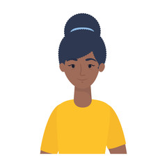 afro young woman avatar character