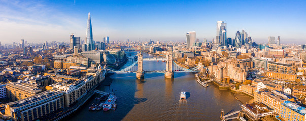 Aerial view of the Tower Bridge in London. One of London's most famous bridges and must-see...