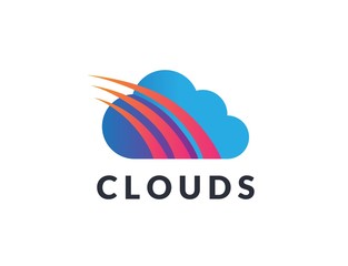 Obraz premium Creative abstract cloud shape icon design. Vector logo graphics