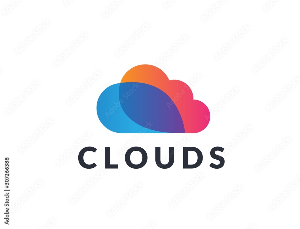 Canvas Prints creative abstract cloud shape icon design. vector logo graphics