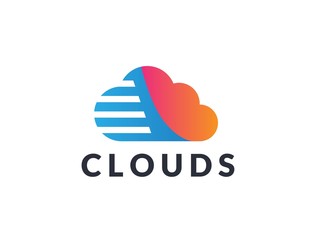 Creative abstract cloud shape icon design. Vector logo graphics