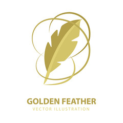 Feather. Isolated nib vector icon. Majestic feather illustration. Creative authors concept.