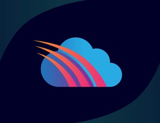 Creative abstract cloud shape icon design. Vector logo graphics