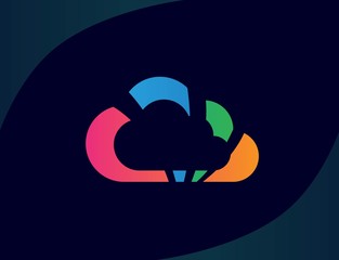 Creative abstract cloud shape icon design. Vector logo graphics