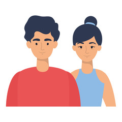 young lovers couple avatars characters