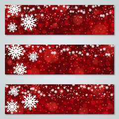 Christmas and New Year red luxury vector banners templates collection
