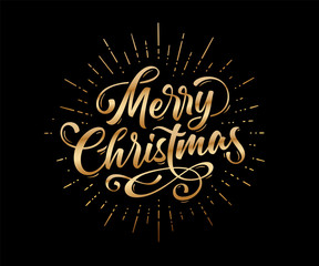 Merry Christmas. Lettering text for Merry Christmas