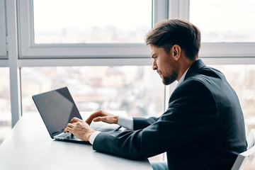 businessman working on laptop