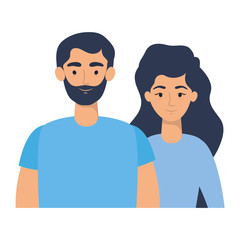 young lovers couple avatars characters