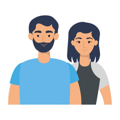 young lovers couple avatars characters