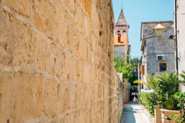 Fototapeta na wymiar Historic town Trogir street in Trogir, Croatia