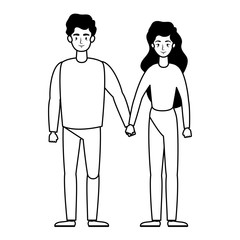 young lovers couple avatars characters