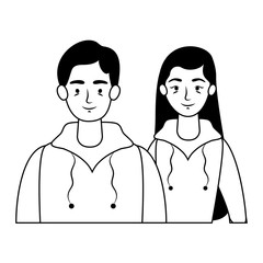young lovers couple avatars characters