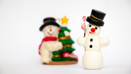 snowman and christmas tree