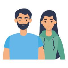 young lovers couple avatars characters