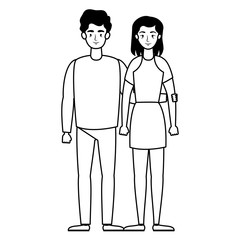 young lovers couple avatars characters