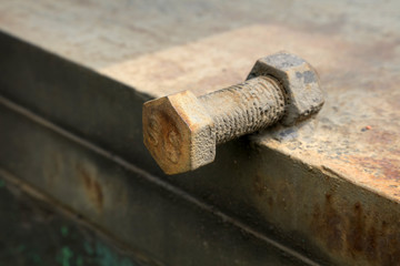Oxidized rusty bolts